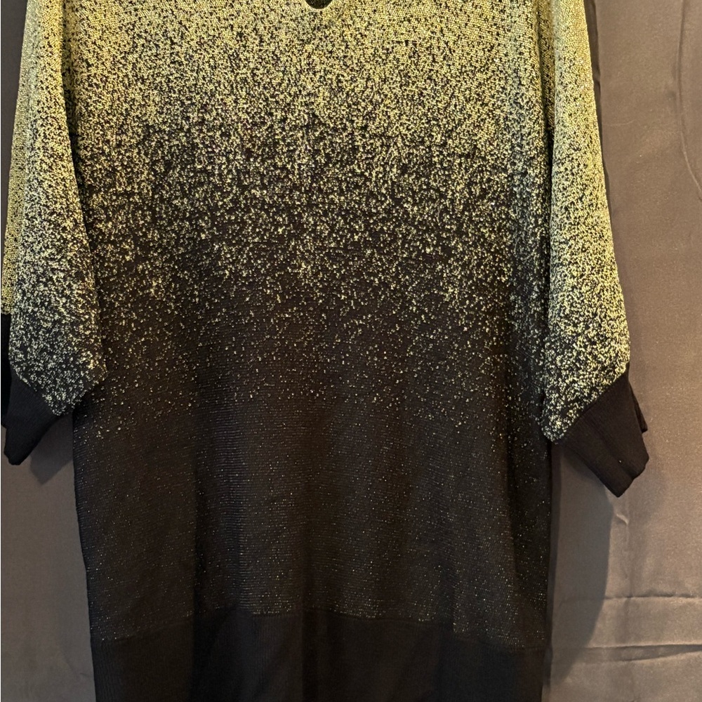 Notations Black and Yellow Gradient Crew Neck Sweater